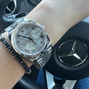 Rolex Date Just 18k white gold